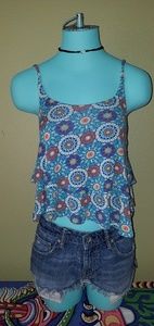 Multi-colored layered tank top.